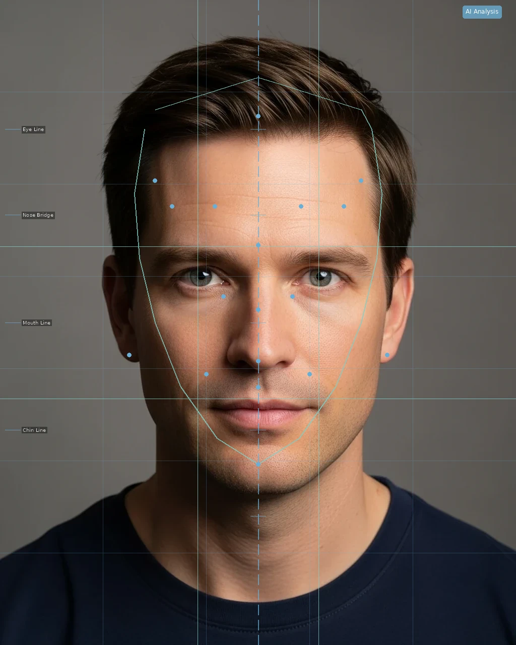 Jawline Analysis Tool - AI Analysis Overlay